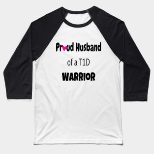 Proud Husband Black Text Pink Heart Baseball T-Shirt